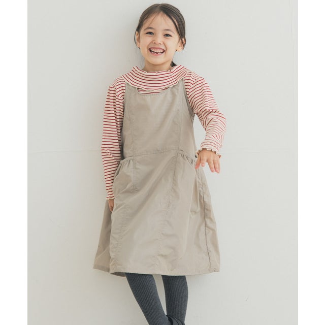 『150サイズあり』2WAYタフタバルーンワンピース(KIDS) （ベージュ）