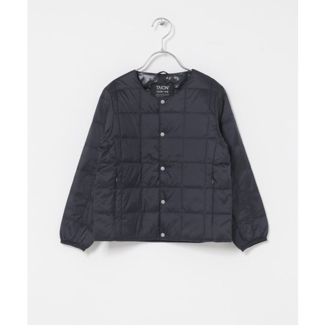 TAION KIDS CREW-NECK BUTTON DOWN JACKET(KIDS) （ネイビー）