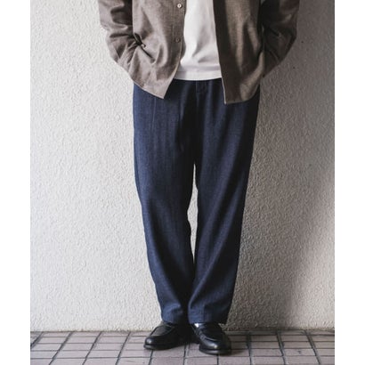 アーバンリサーチ ドアーズ URBAN RESEARCH DOORS ウールブレンドヘリンボーンタックパンツ （BLUE）｜詳細画像