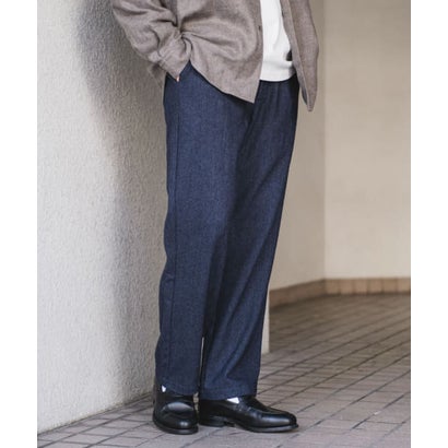 アーバンリサーチ ドアーズ URBAN RESEARCH DOORS ウールブレンドヘリンボーンタックパンツ （BLUE）｜詳細画像