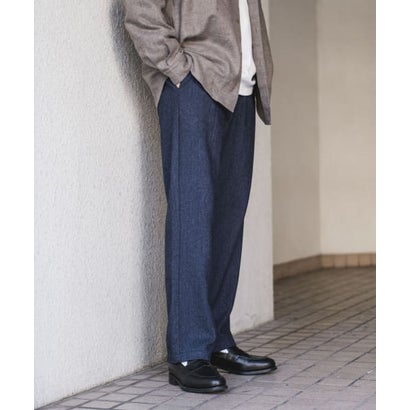 アーバンリサーチ ドアーズ URBAN RESEARCH DOORS ウールブレンドヘリンボーンタックパンツ （BLUE）｜詳細画像