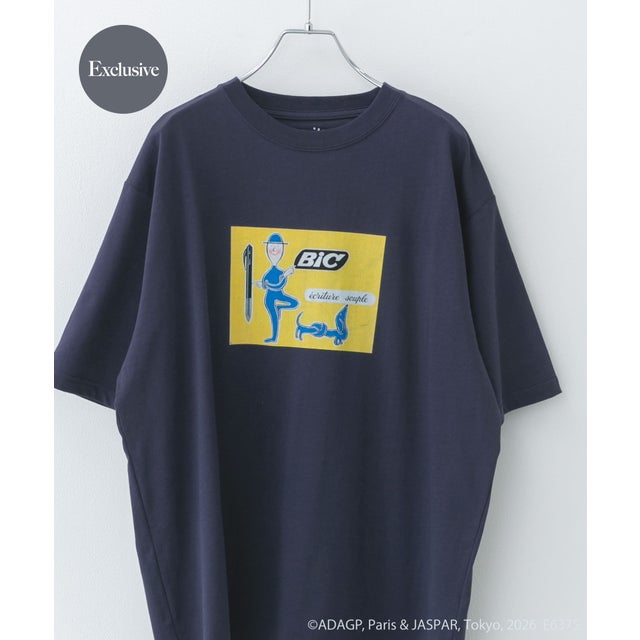 『別注』Savignac×DOORS プリントTシャツ （ネイビー）