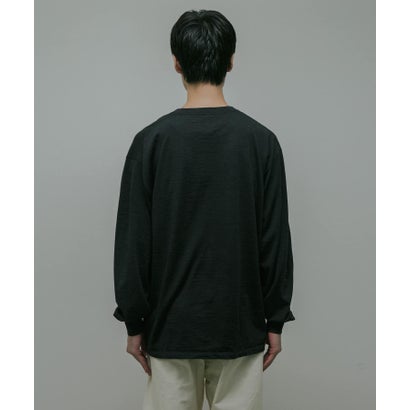 アーバンリサーチ ドアーズ URBAN RESEARCH DOORS Washable Wool Crew-Neck Long-Sleeve T-shirts （チャコールグレー）｜詳細画像