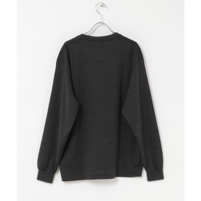 アーバンリサーチ ドアーズ URBAN RESEARCH DOORS Washable Wool Crew-Neck Long-Sleeve T-shirts （チャコールグレー）｜詳細画像