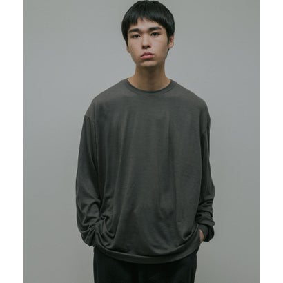 アーバンリサーチ ドアーズ URBAN RESEARCH DOORS Washable Wool Crew-Neck Long-Sleeve T-shirts （チャコールグレー）｜詳細画像
