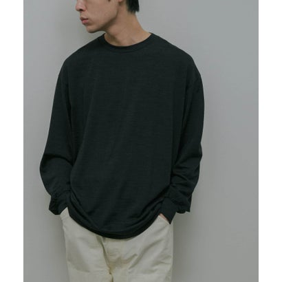 アーバンリサーチ ドアーズ URBAN RESEARCH DOORS Washable Wool Crew-Neck Long-Sleeve T-shirts （チャコールグレー）｜詳細画像