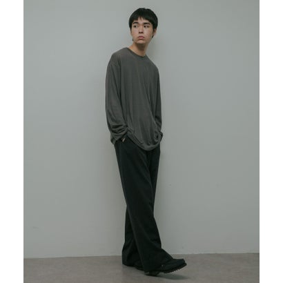 アーバンリサーチ ドアーズ URBAN RESEARCH DOORS Washable Wool Crew-Neck Long-Sleeve T-shirts （チャコールグレー）｜詳細画像