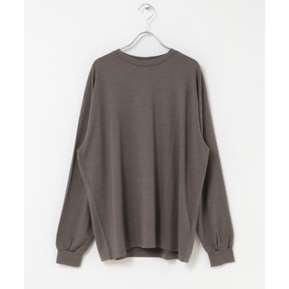 アーバンリサーチ ドアーズ URBAN RESEARCH DOORS Washable Wool Crew-Neck Long-Sleeve T-shirts （チャコールグレー）｜詳細画像