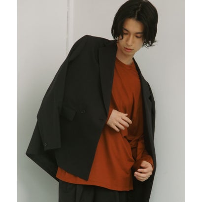 アーバンリサーチ ドアーズ URBAN RESEARCH DOORS Washable Wool Crew-Neck Long-Sleeve T-shirts （チャコールグレー）｜詳細画像