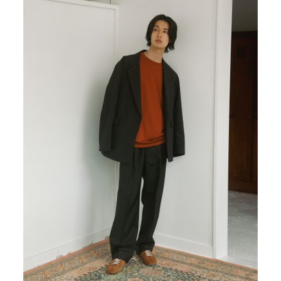 アーバンリサーチ ドアーズ URBAN RESEARCH DOORS Washable Wool Crew-Neck Long-Sleeve T-shirts （チャコールグレー）｜詳細画像