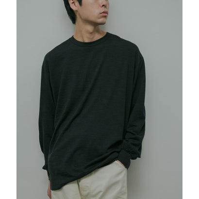 アーバンリサーチ ドアーズ URBAN RESEARCH DOORS Washable Wool Crew-Neck Long-Sleeve T-shirts （チャコールグレー）｜詳細画像