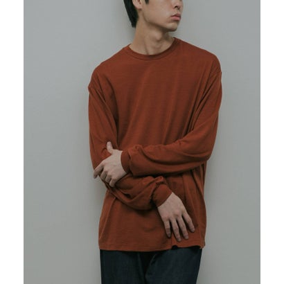 アーバンリサーチ ドアーズ URBAN RESEARCH DOORS Washable Wool Crew-Neck Long-Sleeve T-shirts （チャコールグレー）｜詳細画像