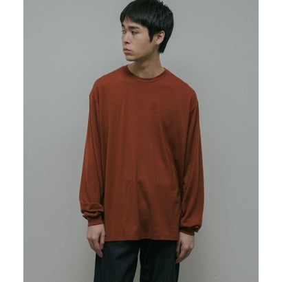 アーバンリサーチ ドアーズ URBAN RESEARCH DOORS Washable Wool Crew-Neck Long-Sleeve T-shirts （チャコールグレー）｜詳細画像