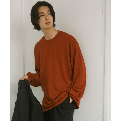 アーバンリサーチ ドアーズ URBAN RESEARCH DOORS Washable Wool Crew-Neck Long-Sleeve T-shirts （チャコールグレー）｜詳細画像