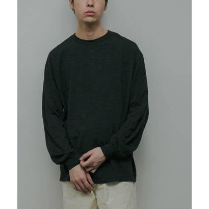 アーバンリサーチ ドアーズ URBAN RESEARCH DOORS Washable Wool Crew-Neck Long-Sleeve T-shirts （チャコールグレー）｜詳細画像