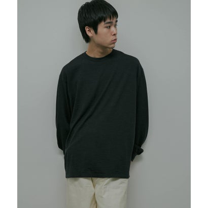 アーバンリサーチ ドアーズ URBAN RESEARCH DOORS Washable Wool Crew-Neck Long-Sleeve T-shirts （チャコールグレー）｜詳細画像