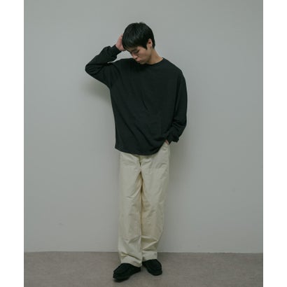 アーバンリサーチ ドアーズ URBAN RESEARCH DOORS Washable Wool Crew-Neck Long-Sleeve T-shirts （チャコールグレー）｜詳細画像