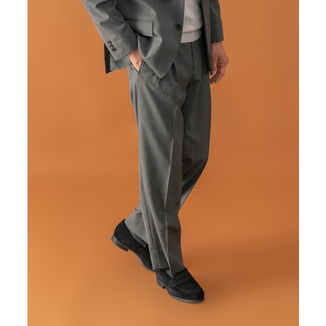 LIFE STYLE TAILOR TWクリアツイル2タックパンツ （グレー）
