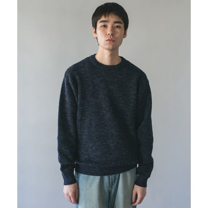 アーバンリサーチ ドアーズ URBAN RESEARCH DOORS ウールブレンド ミックスヤーン ニット （ブルー）｜詳細画像