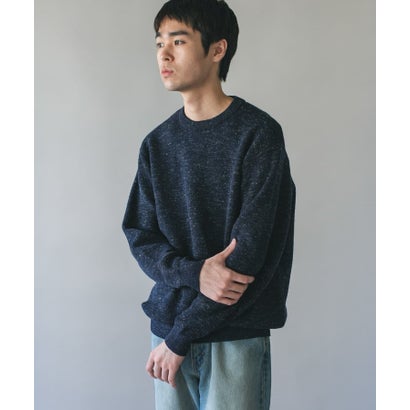 アーバンリサーチ ドアーズ URBAN RESEARCH DOORS ウールブレンド ミックスヤーン ニット （ブルー）｜詳細画像