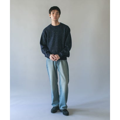 アーバンリサーチ ドアーズ URBAN RESEARCH DOORS ウールブレンド ミックスヤーン ニット （ブルー）｜詳細画像