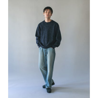 アーバンリサーチ ドアーズ URBAN RESEARCH DOORS ウールブレンド ミックスヤーン ニット （ブルー）｜詳細画像