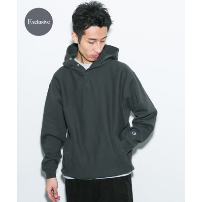 アーバンリサーチ ドアーズ URBAN RESEARCH DOORS 『別注』Champion×DOORS HALF SNAP PARKA （ネイビー）｜詳細画像