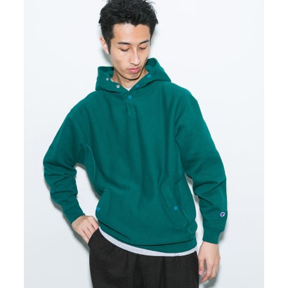 アーバンリサーチ ドアーズ URBAN RESEARCH DOORS 『別注』Champion×DOORS HALF SNAP PARKA （ライトブルー）｜詳細画像