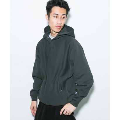 アーバンリサーチ ドアーズ URBAN RESEARCH DOORS 『別注』Champion×DOORS HALF SNAP PARKA （ブラック）｜詳細画像