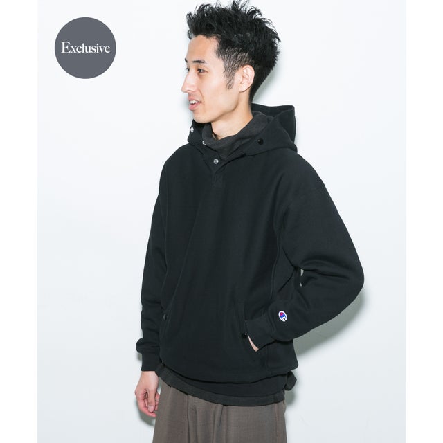 『別注』Champion×DOORS HALF SNAP PARKA （ブラック）