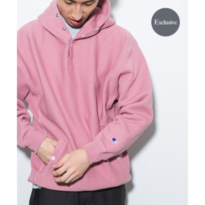 アーバンリサーチ ドアーズ URBAN RESEARCH DOORS 『別注』Champion×DOORS HALF SNAP PARKA （ライトピンク）｜詳細画像