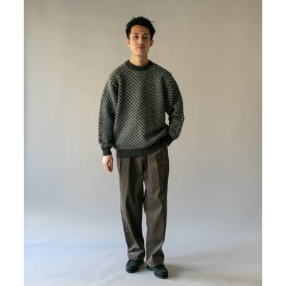 アーバンリサーチ ドアーズ URBAN RESEARCH DOORS ウールブレンド 変形バーズアイニット （ネイビー）｜詳細画像