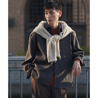 アーバンリサーチ ドアーズ URBAN RESEARCH DOORS 『UR TECH』完声/暖 ロングスリーブシャツ （チャコールグレー）｜詳細画像