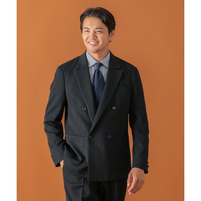 LIFE STYLE TAILOR ツイードライクコンフォータブルダブルジャケット （ブラウン）｜詳細画像