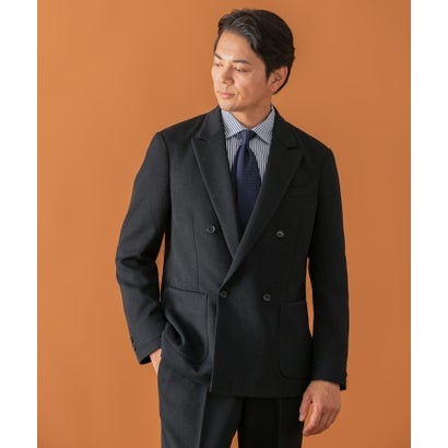 LIFE STYLE TAILOR ツイードライクコンフォータブルダブルジャケット （グレー系その他）｜詳細画像