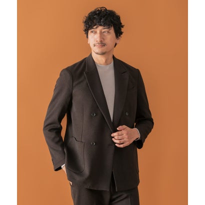 LIFE STYLE TAILOR ツイードライクコンフォータブルダブルジャケット （グレー系その他）｜詳細画像
