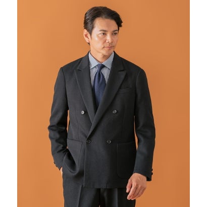 LIFE STYLE TAILOR ツイードライクコンフォータブルダブルジャケット （グレー系その他）｜詳細画像