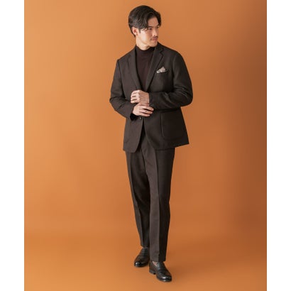 LIFE STYLE TAILOR ツイードライクコンフォータブルジャケット （ブラウン）｜詳細画像
