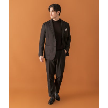 LIFE STYLE TAILOR ツイードライクコンフォータブルジャケット （ブラウン）｜詳細画像