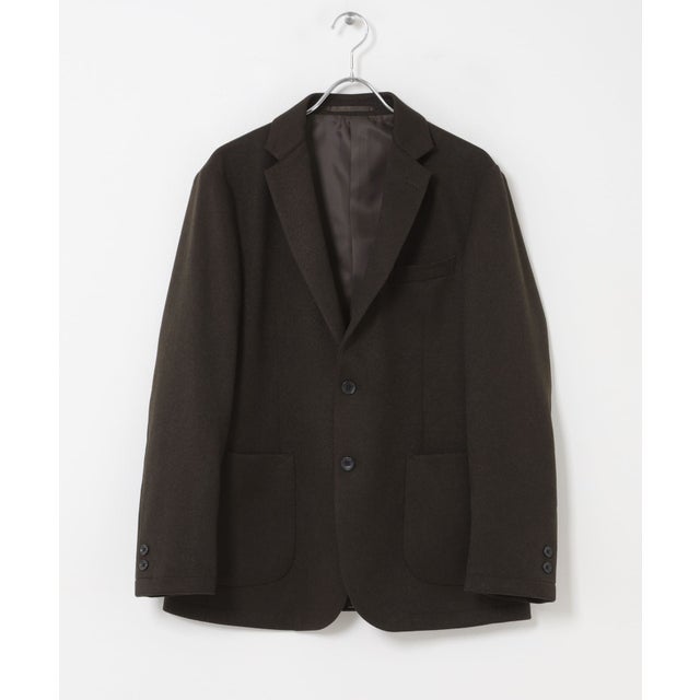 LIFE STYLE TAILOR ツイードライクコンフォータブルジャケット （ブラウン）