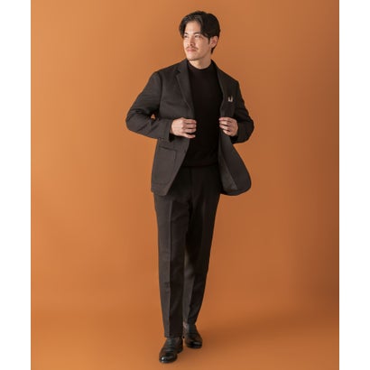 LIFE STYLE TAILOR ツイードライクコンフォータブルジャケット （ネイビー）｜詳細画像