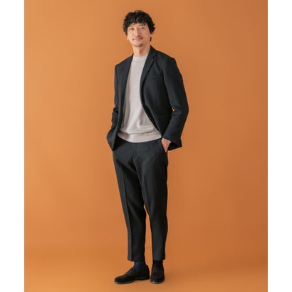 LIFE STYLE TAILOR ツイードライクコンフォータブルパンツ （ネイビー）｜詳細画像