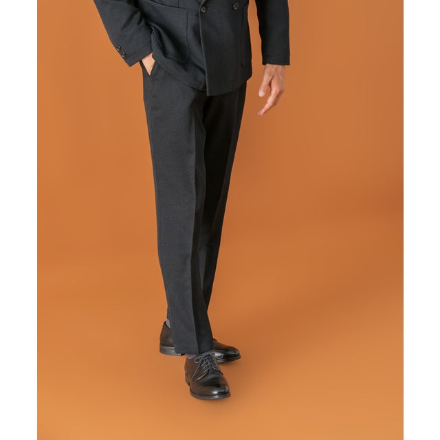 LIFE STYLE TAILOR ツイードライクコンフォータブルパンツ （ネイビー）