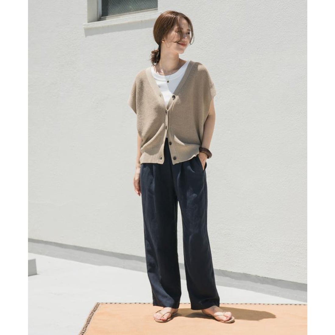 アーバンリサーチ ドアーズ URBAN RESEARCH DOORS リネン混イージー