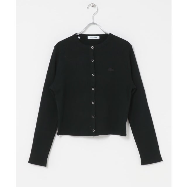 LACOSTE リブジャージーカーディガン （ブラック）