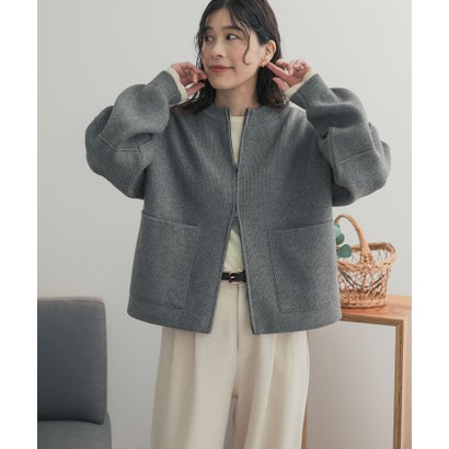 アーバンリサーチ ドアーズ URBAN RESEARCH DOORS 『一部WEB限定カラー』ニットZIPブルゾン （ブラック）｜詳細画像