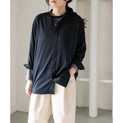 アーバンリサーチ ドアーズ URBAN RESEARCH DOORS FORK&SPOON ギボシツイルロングシャツ （ネイビー）｜詳細画像
