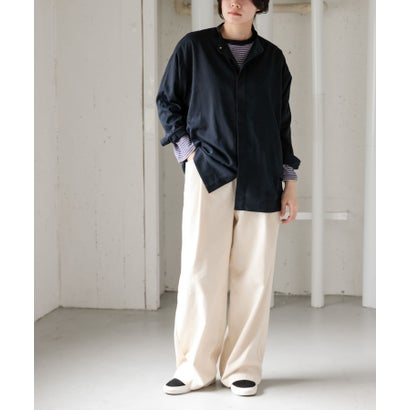アーバンリサーチ ドアーズ URBAN RESEARCH DOORS FORK&SPOON ギボシツイルロングシャツ （ネイビー）｜詳細画像