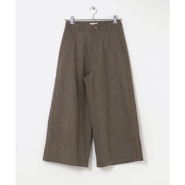MEYAME WOOL STRIPE WIDE PANTS （ブラウン）