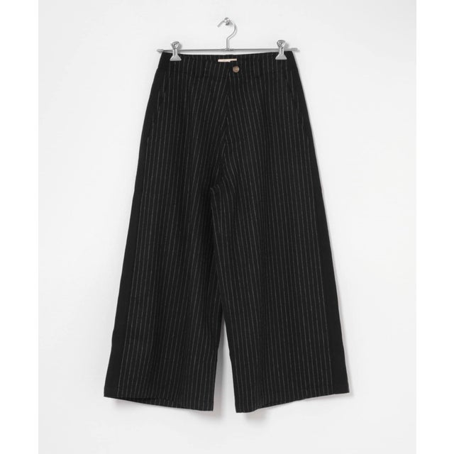 MEYAME WOOL STRIPE WIDE PANTS （ブラック）